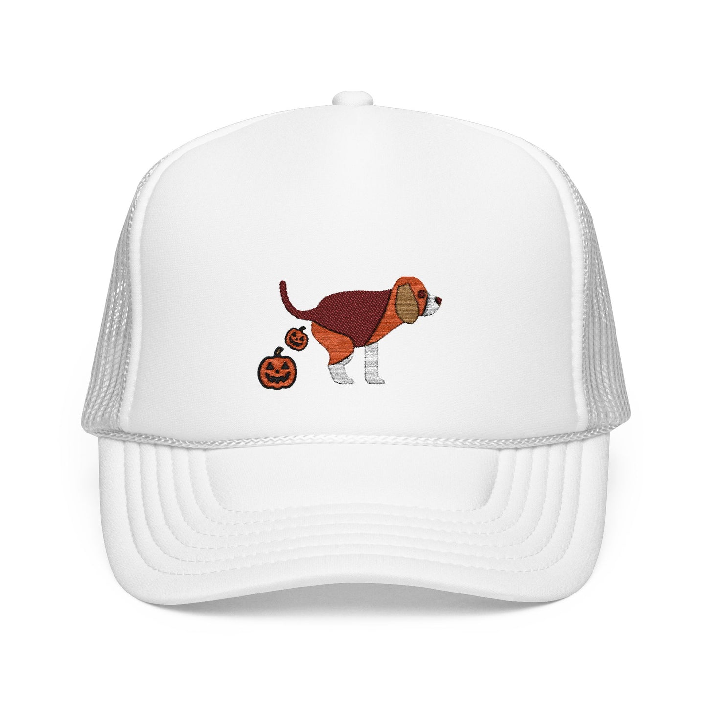 Halloween Dog Pooping Embroidered Trucker Hat