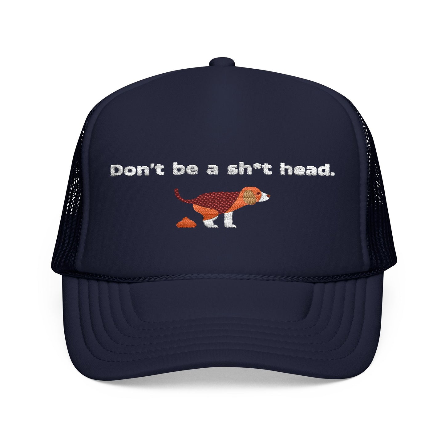 Don't be a Crap Person dog pooping Embroidered Trucker Hat