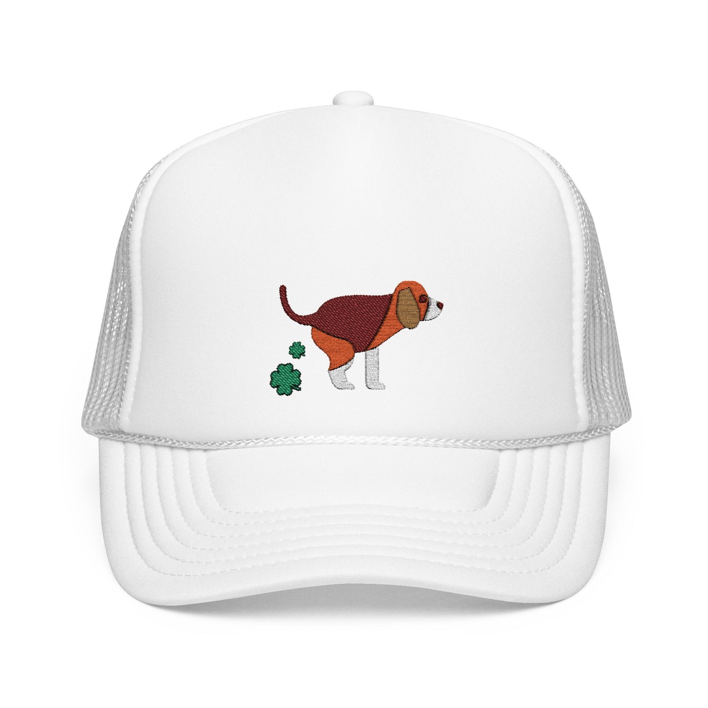 St. Patrick's Day Dog Pooping Embroidered Trucker Hat