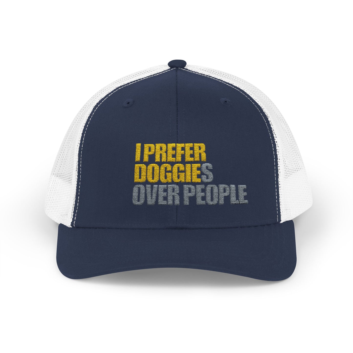 'I prefer Doggies over People' Embroidered Hat
