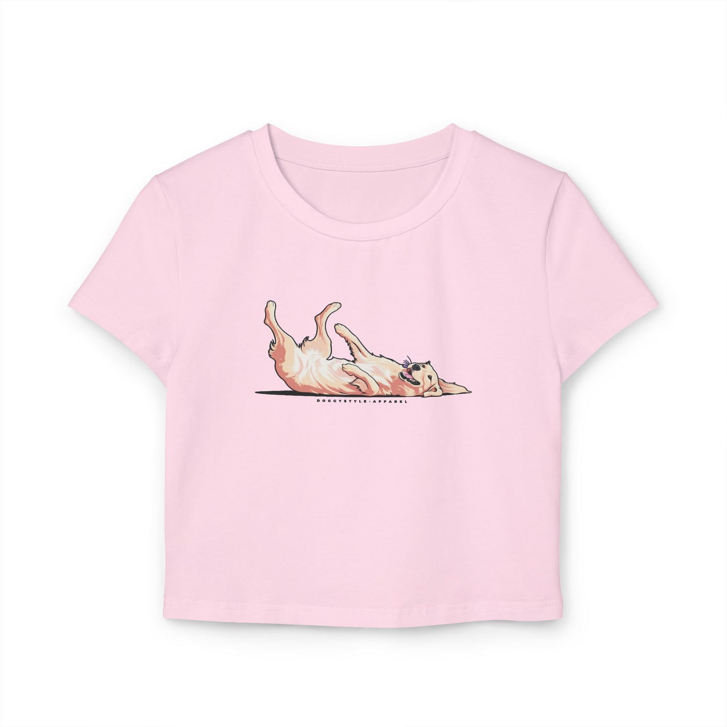 Playful Golden Retriever Crop Tee