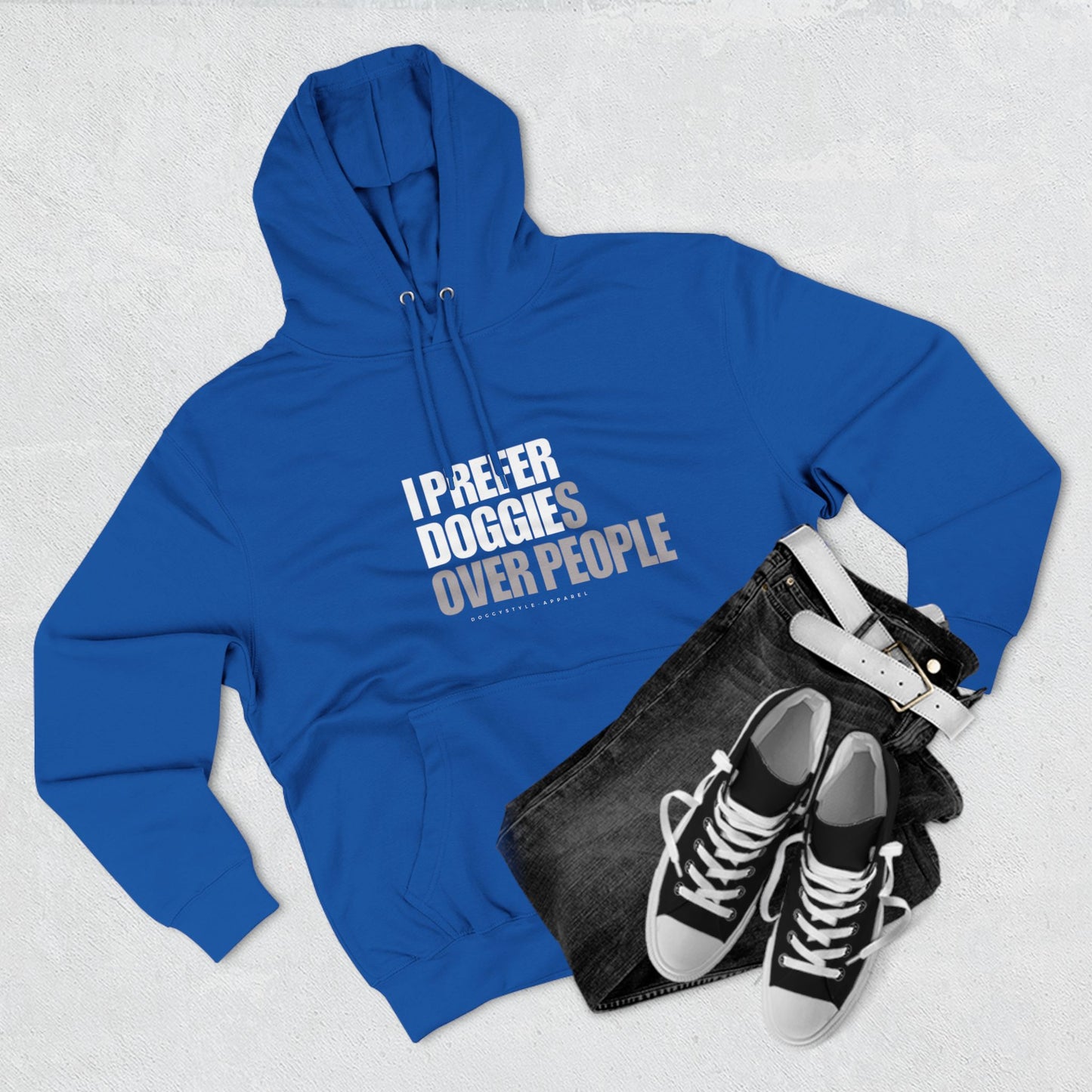 I Prefer Doggies Over People Fleece Hoodie