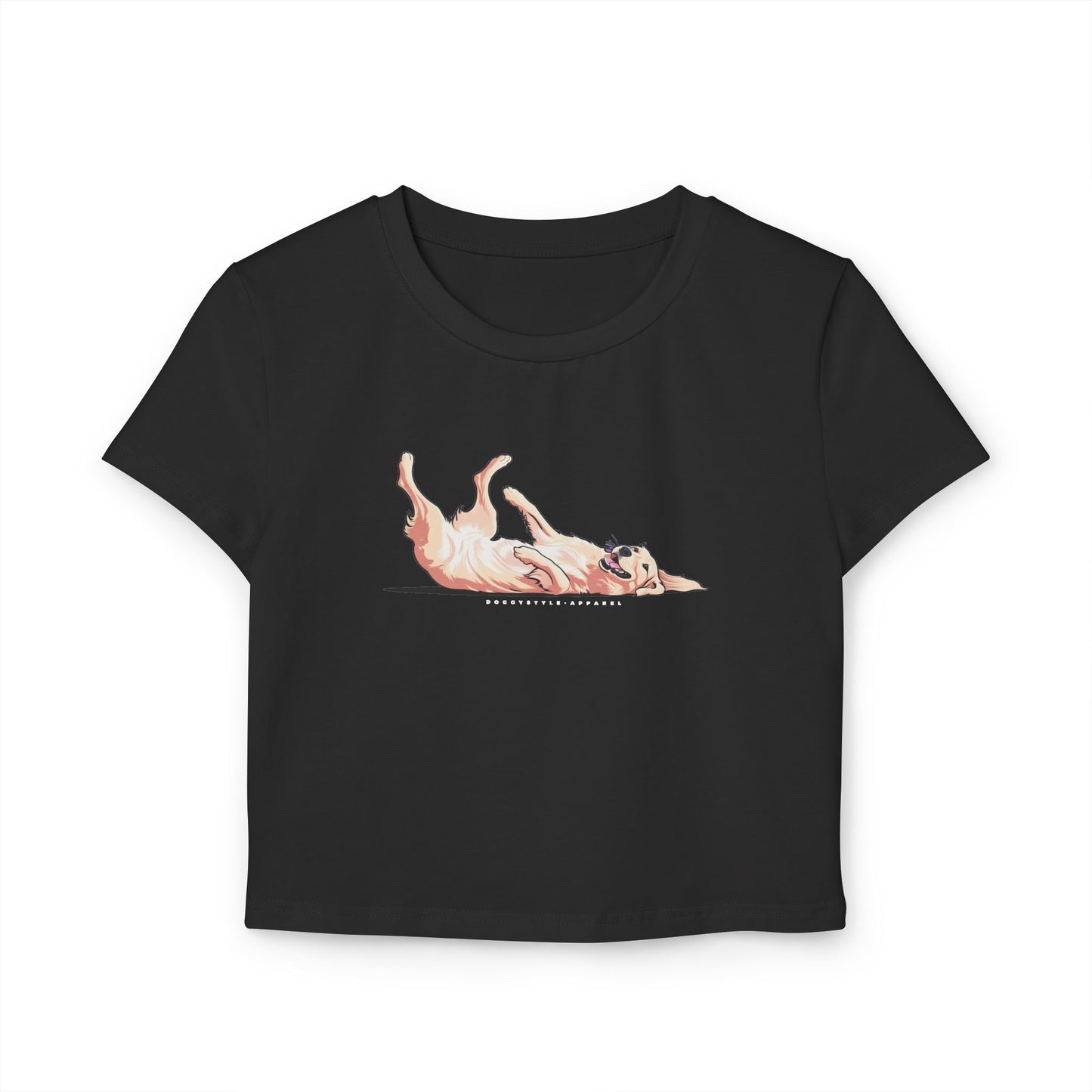 Playful Golden Retriever Crop Tee