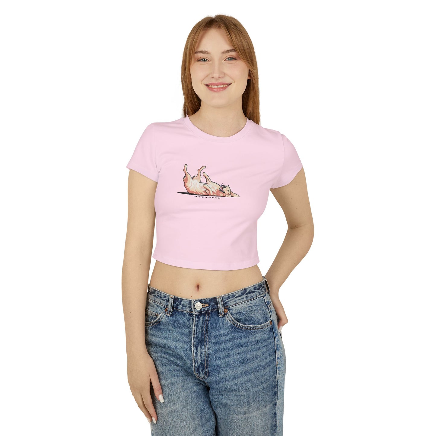 Playful Golden Retriever Crop Tee