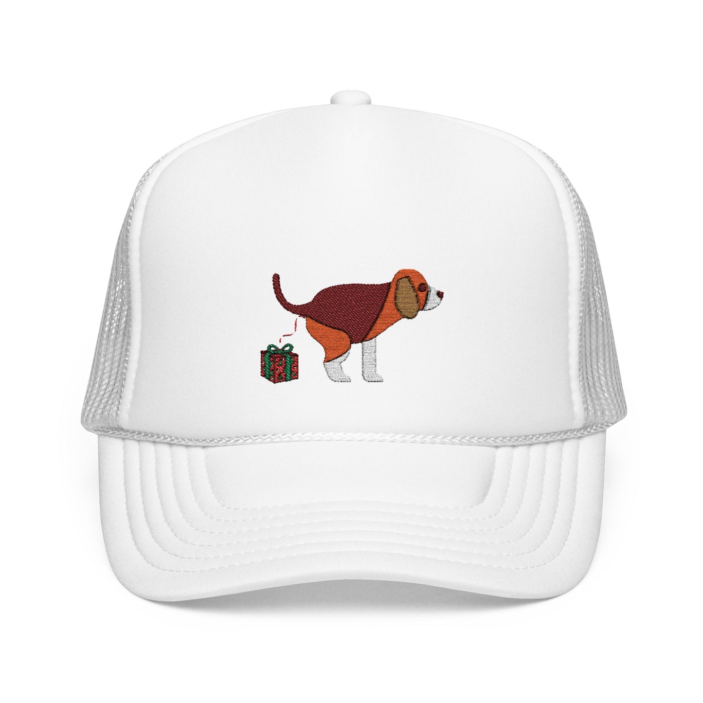 Embroidered Christmas Dog Poop Trucker Hat