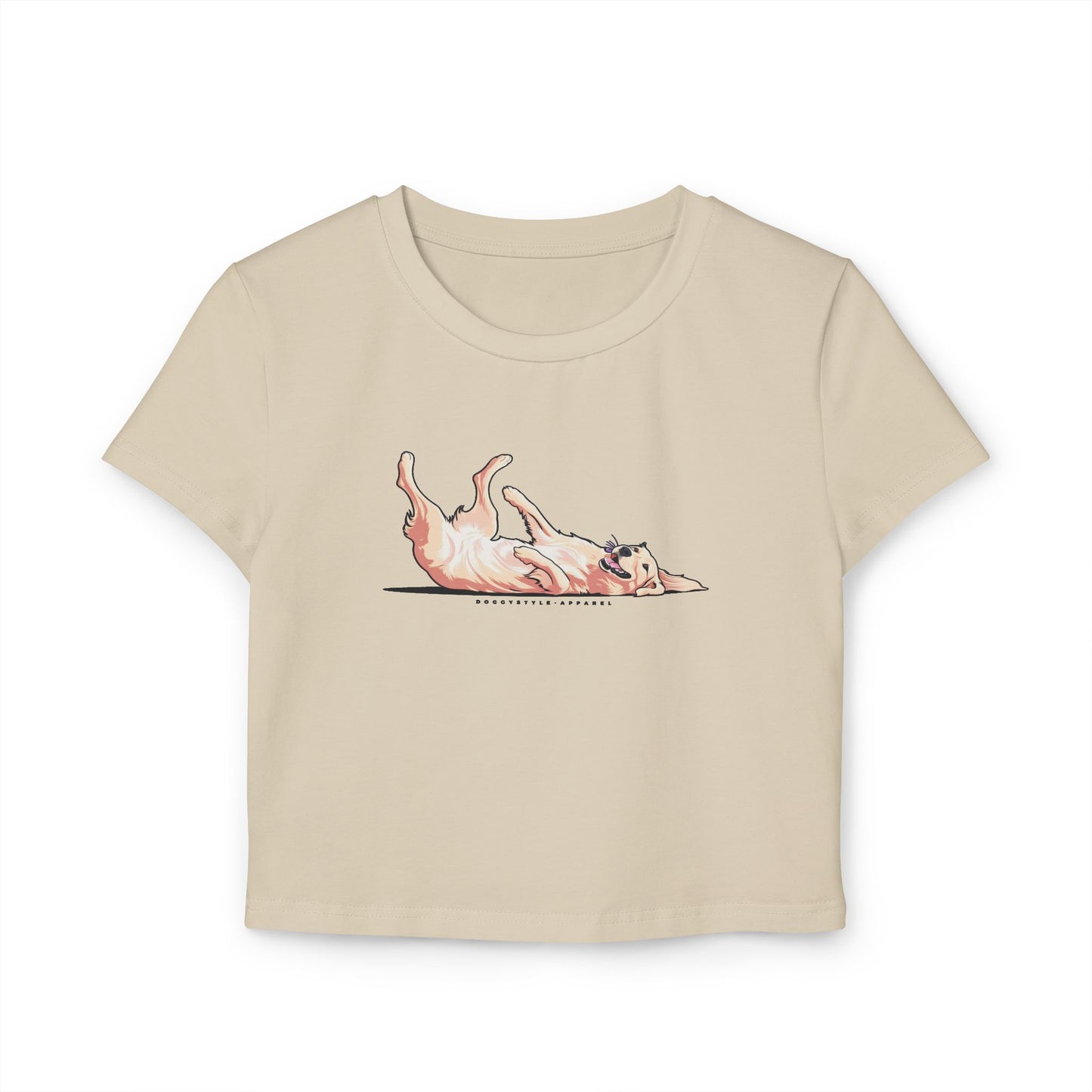 Playful Golden Retriever Crop Tee