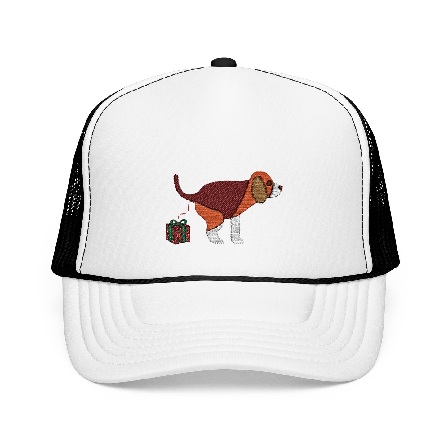 Embroidered Christmas Dog Poop Trucker Hat