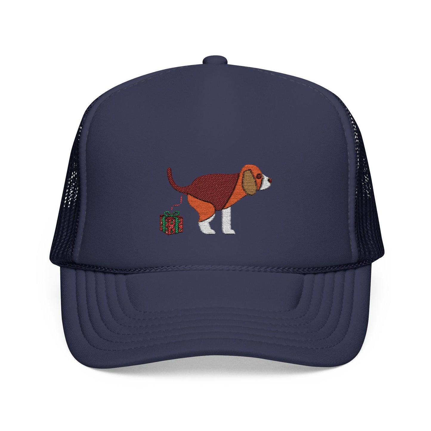 Embroidered Christmas Dog Poop Trucker Hat